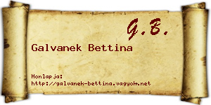 Galvanek Bettina névjegykártya